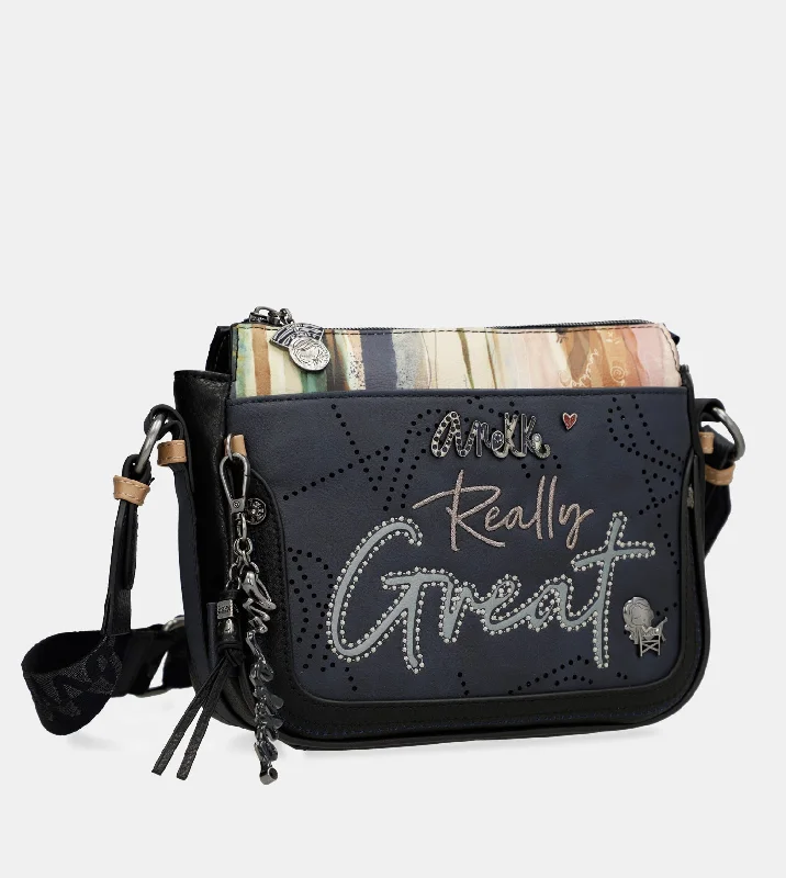 Clearance Bags For Budget Shoppers Studio navy blue 3-compartment crossbody bag Grab Stylish Bags Before They're Gone