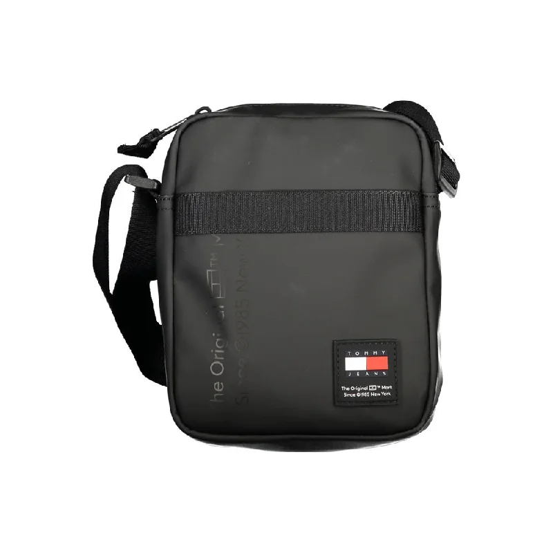Fashionista Sale Tommy Hilfiger Black Polyethylene Shoulder Bag Modern Handbags With Stylish Discounts
