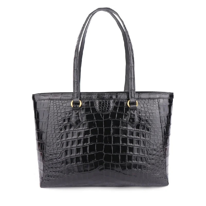 2024 Custom New Fashion Designer Luxury Handbags Genuine Alligator Crocodile Leather Shoulder Tote Bag Big Size For Ladies