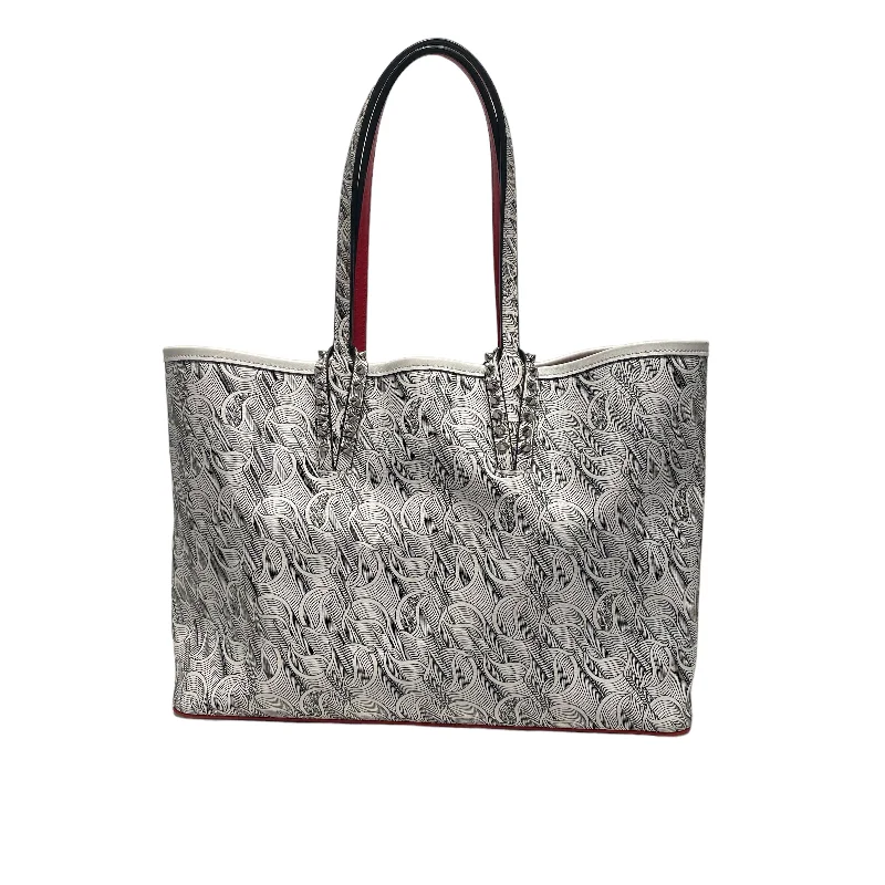 Christian Louboutin/Hand Bag/Monogram/Leather/WHT/CABATA MONOGRAMMED TOTE