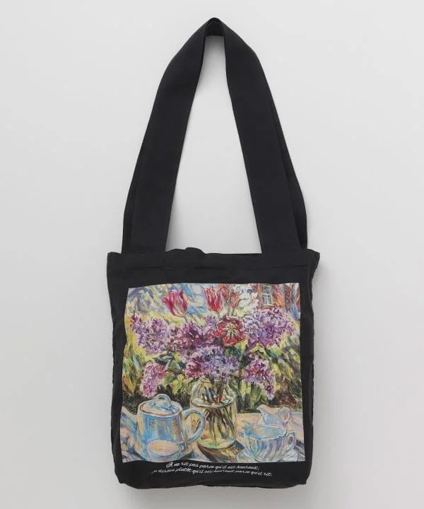 Organic Cotton Floral Art Tote Bag