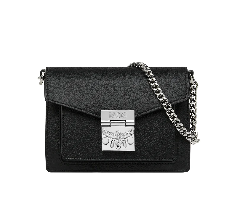 MCM Tracy Patricia Women's Black Leather Mini Crossbody Bag