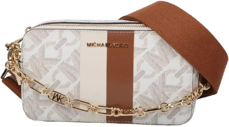 Michael Kors Jet Set-Sm Double Zip Camera Chain Crossbody, Brown/Luggage