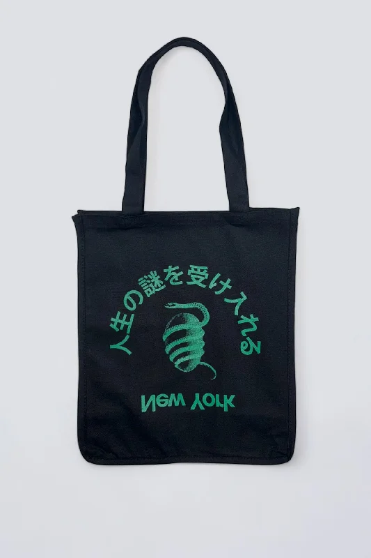 Canvas Embrace Mystery Tote Bag - Black/Green