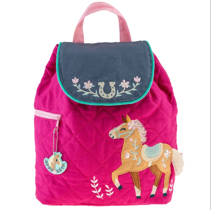 Fuchsia Horse Quilted Backpack