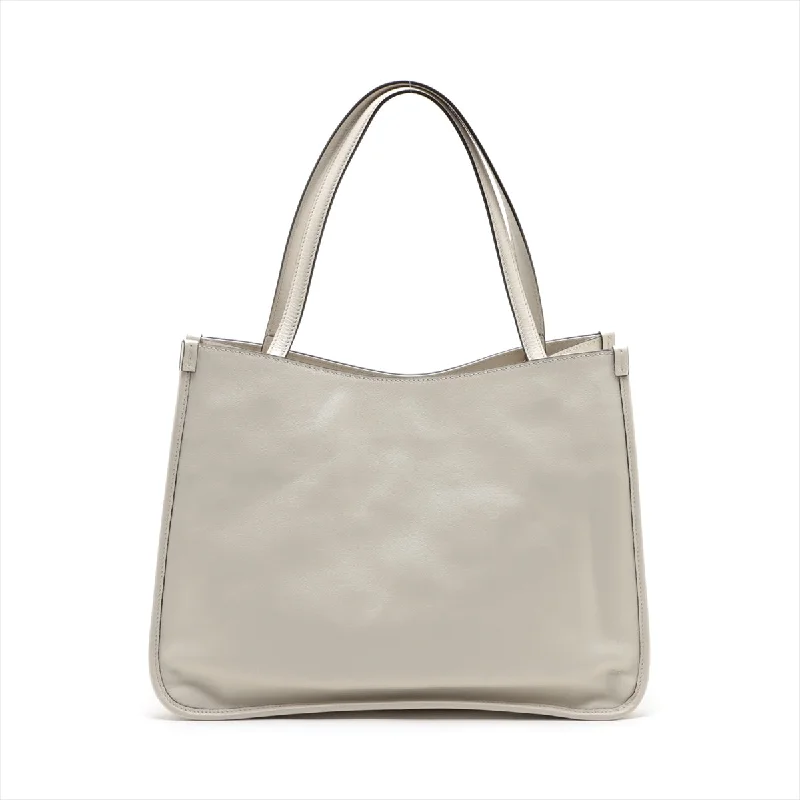 Gucci Horse  1955 Leather Tote Bag White 623694