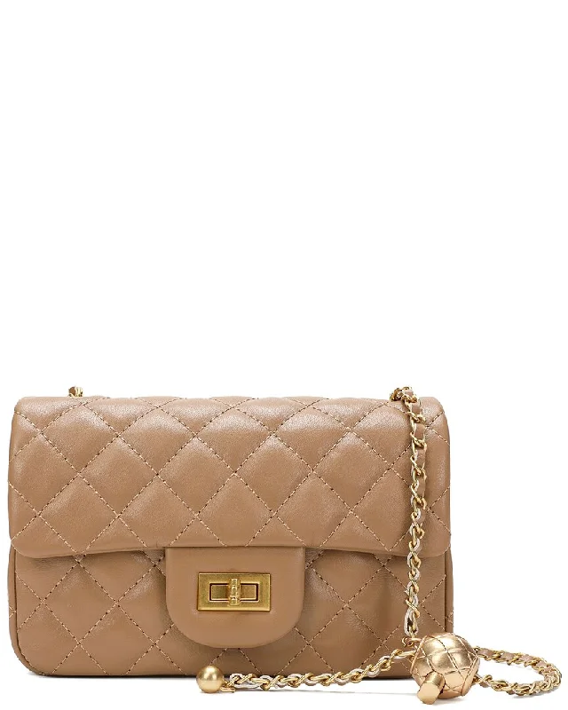 Tiffany & Fred Paris Quilted Leather Crossbody, Brown