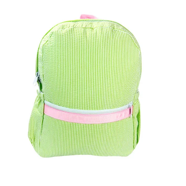 Sweet Pea Seersucker Medium Backpack w/ Pocket