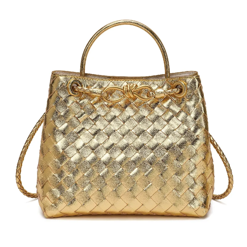 Woven Leather Top-handle/ Shoulder Bag