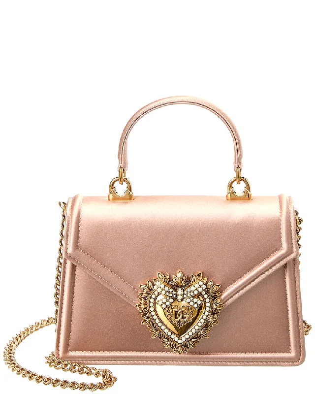 Season Offer Dolce & Gabbana Devotion Mini Satin Top Handle Satchel Stylish Totes, Exclusive Savings