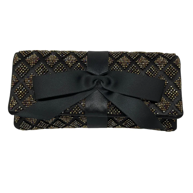 Chanel Black Beaded Ribbon Bow Satin Clutch Handbag Classic Totes At Unbeatable Deals