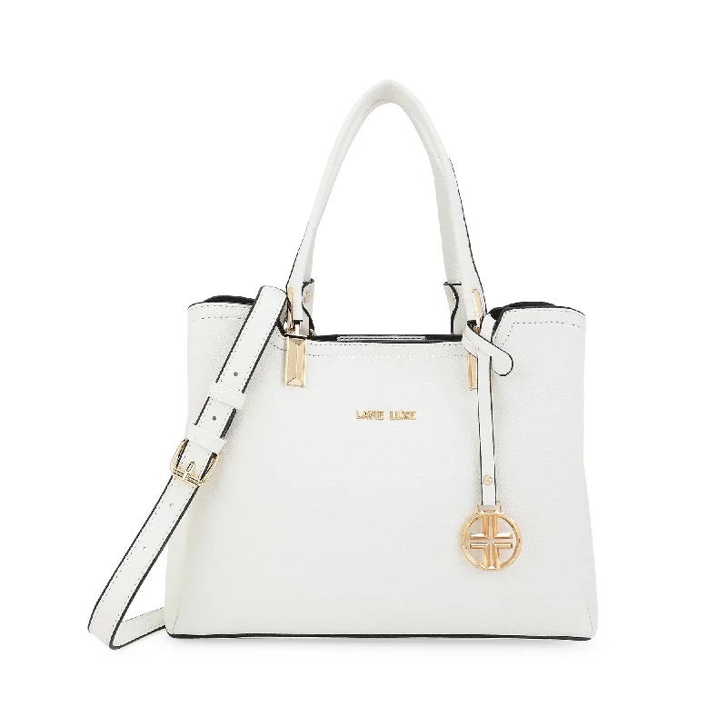 Luxury Fashion Lavie Luxe Azura Off White Medium Women's 3 Compartment Satchel Stylish And Functional Bags Now At Reduced Rates