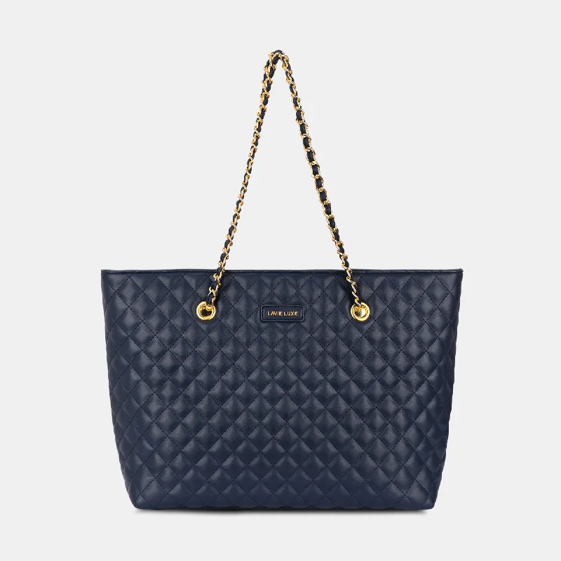 Lavie Luxe Query Navy Large Women's Tote Flash Sale On Designer Bags