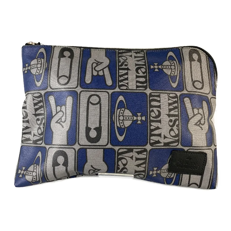 Vivienne Westwood/Clutch Bag/Gray/All Over Print/