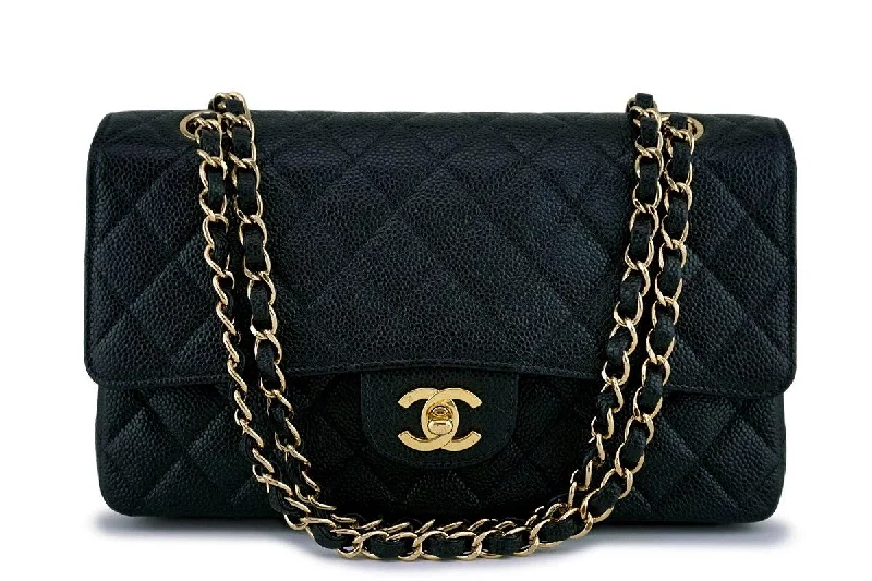 Chanel Black Caviar Medium Classic Double Flap Bag 24k GHW