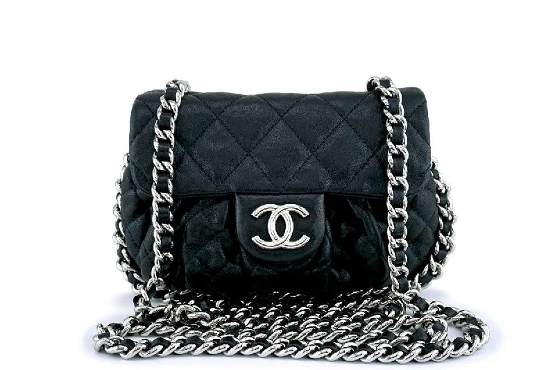 Chanel Black Mini/Small Chain Around Rounded Classic Cross Body Flap Bag