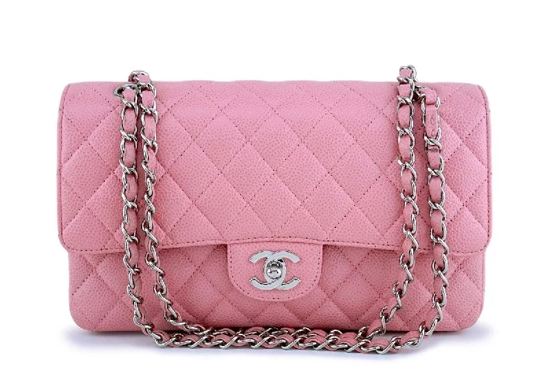 Chanel Pink Caviar Medium Classic Double Flap Bag SHW