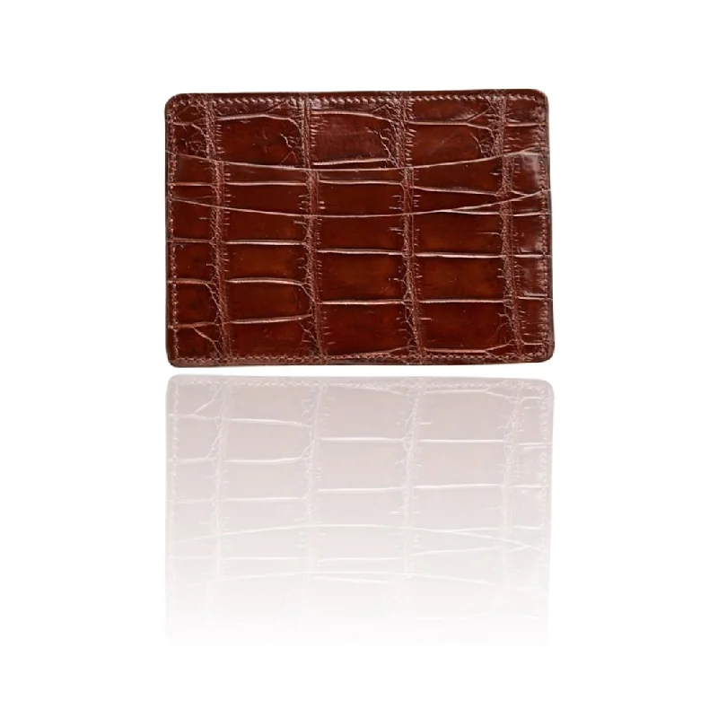 Credit Card Case - Chocolate Brown Croc