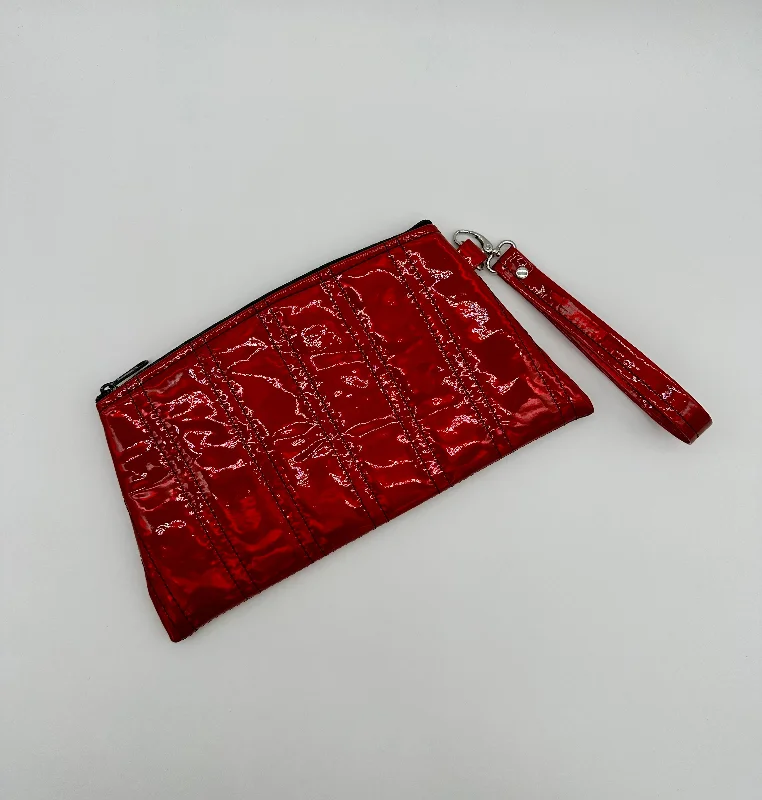 Angled Wristlet - Red Holo- Double Pleats