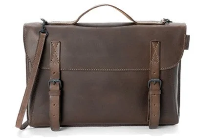 AUNTS & UNCLES EXPERT COFFEE / BROWN LEATHER LARGE PORTFOLIO