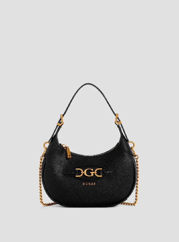 Black Malva Mini Hobo Bag