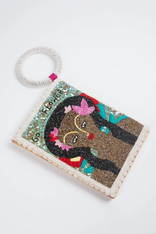 Etta Handmade Beaded Wristlet In Multi