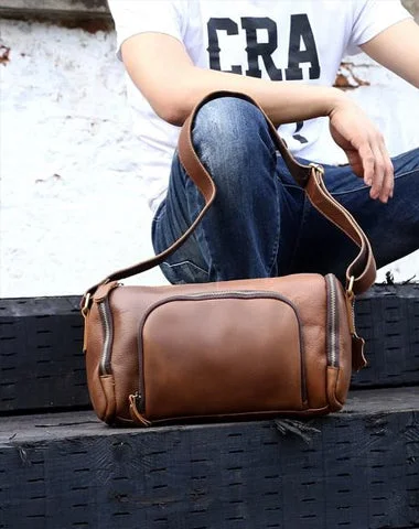 Leather Mens Messenger Bag Cool Weekender Bag Travel Bag Duffle Bags Overnight Bag Holdall Bag for men