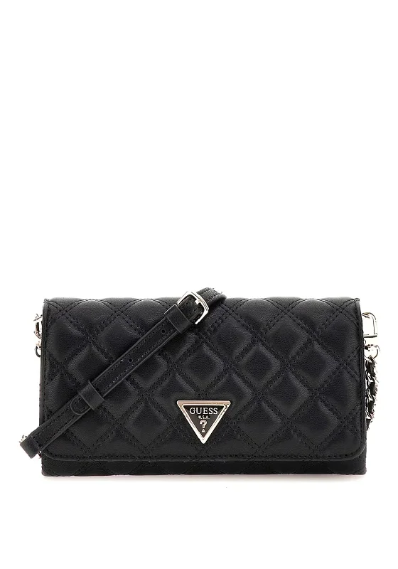 Guess Giully Mini Quilted Crossbody Bag, Black