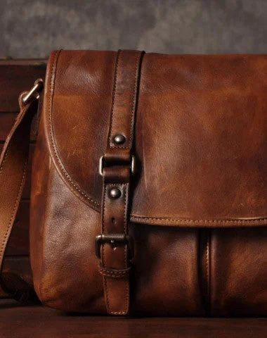 Handmade leather men Briefcase messenger vintage shoulder laptop bag vintage bag