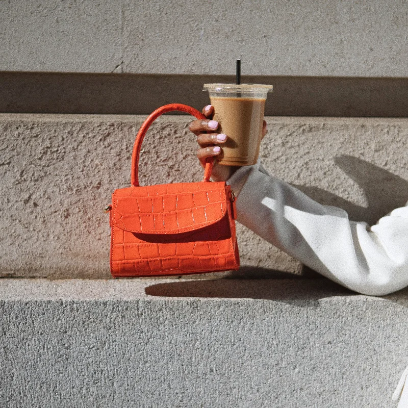 'LA' Grab Bag | Orange Glossy Croc