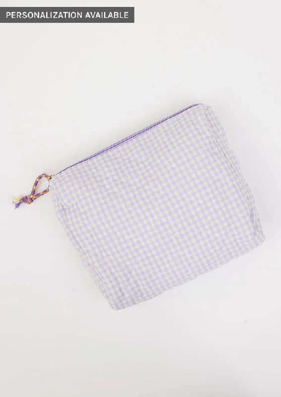 Mini Zip Check Bag- Lavender