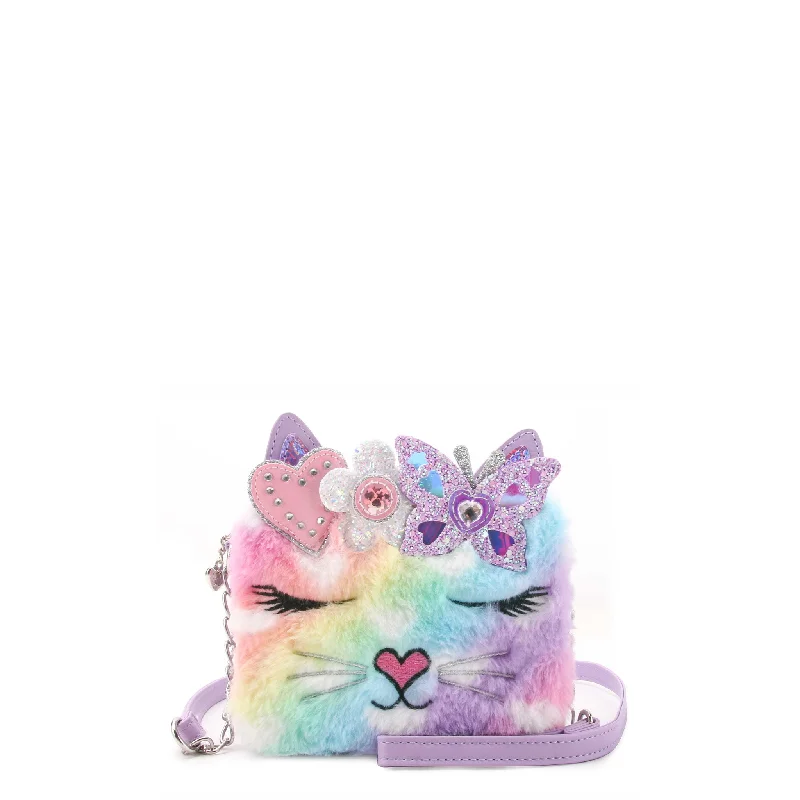 Miss Bella Kitty Plush Ombre Hearts Crossbody Bag