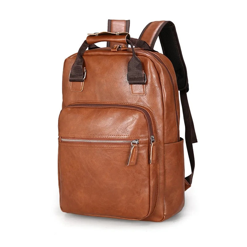 Leather Laptop Backpack 15